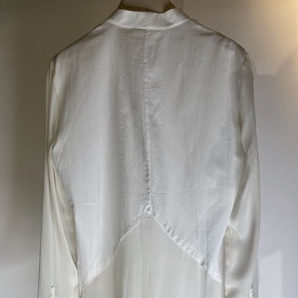 Floaty ethereal white Helmut Lang cotton silk long button-up shirt size M - Picture 2 of 16